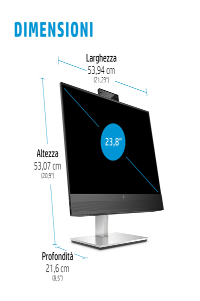 HP E24MV G4 Conferencing Monitor: 24-inch (60.5 cm) conferencing monitor. - 169L0E9#ABU