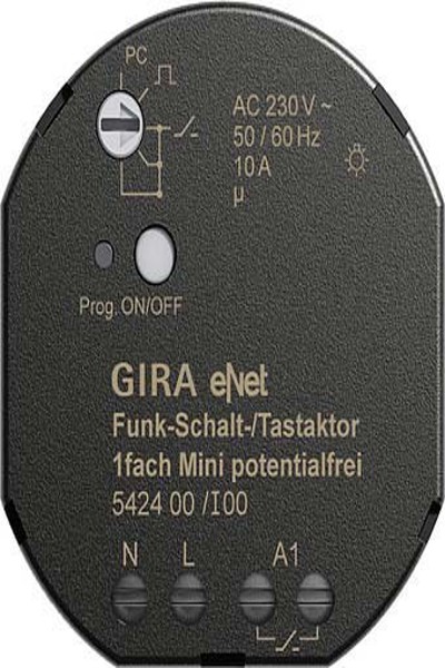 Interrupteur/poussoir radio GIRA Mini 1 voie sans potentiel 542400