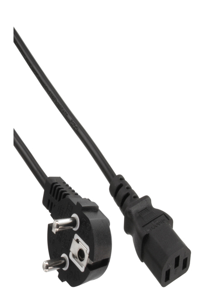 Câble d'alimentation InLine - CEE 7/7 coudé / IEC C13 mâle 3 broches - 0,3 m