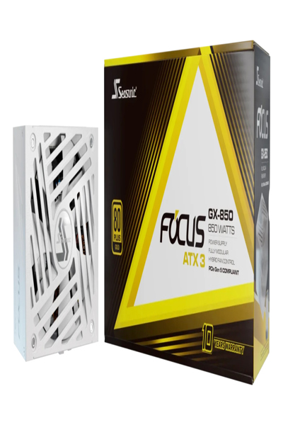 Seasonic nätaggregat 850W Focus-GX-850 ATX3 Modular Gold W - Nätaggregat - ATX - FOCUS-GX-850-V4-WHITE