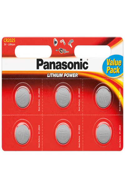 Panasonic CR2025 P 6-BL Lithium Battery Single Use 3V 140mAh - CR-2025EL/6B