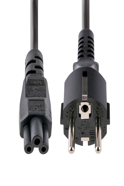 StarTech.com 3m nätsladd för bärbar dator EU Schuko till C5 - 753E-3M-POWER-LEAD