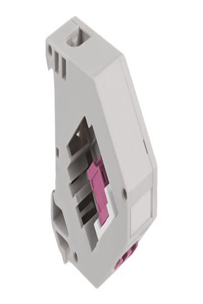 Delock DIN Rail Adapter with Keystone LC Duplex Female to LC Duplex Female Violet - Grey/White - Plastic - 87195