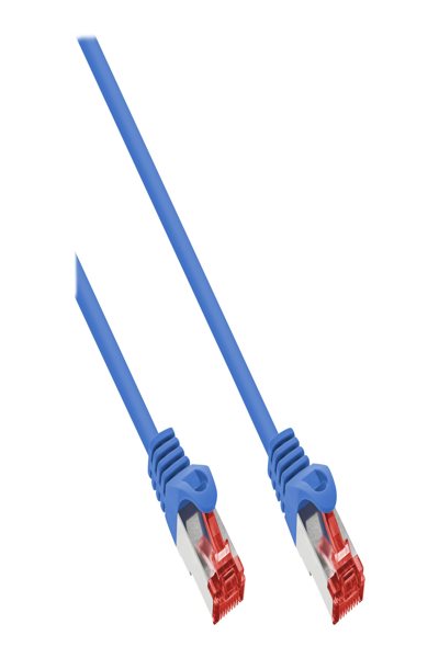 Câble patch InLine S/FTP PiMF Cat.6 250 MHz, PVC, cuivre, bleu, 3 m, 30 pièces, en vrac