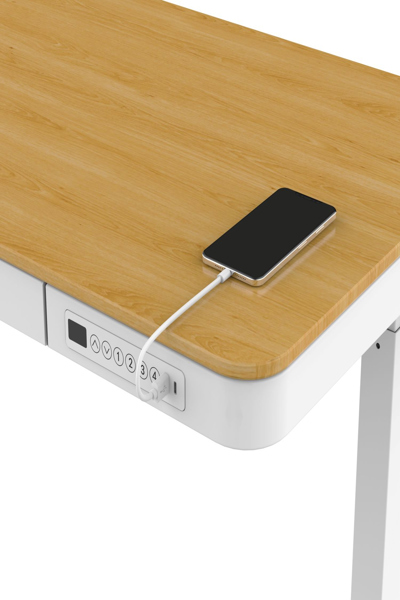 Bureau électrique réglable en hauteur Activejet 140 x 70 ET119W-C blanc/chêne