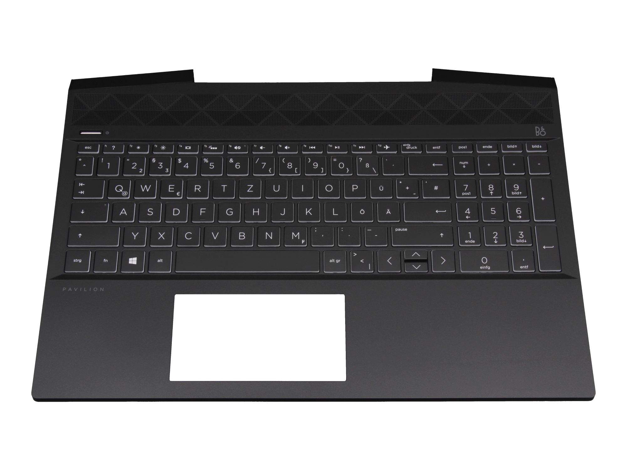 Clavier HP L23746-041 avec Topcase DE Allemand Noir/Blanc/Noir
