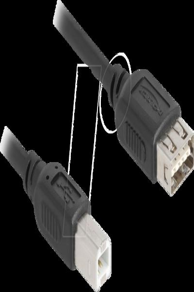 Delock USB 2.0 Kabel Typ-B Stecker zu EASY Typ-A Buchse - Cable - Digital - 81529