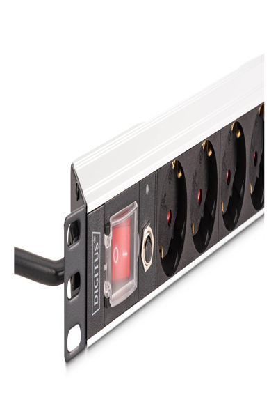 DIGITUS 1U Alu PDU Rackmount 7x Safety+ 1x Output Power Strip