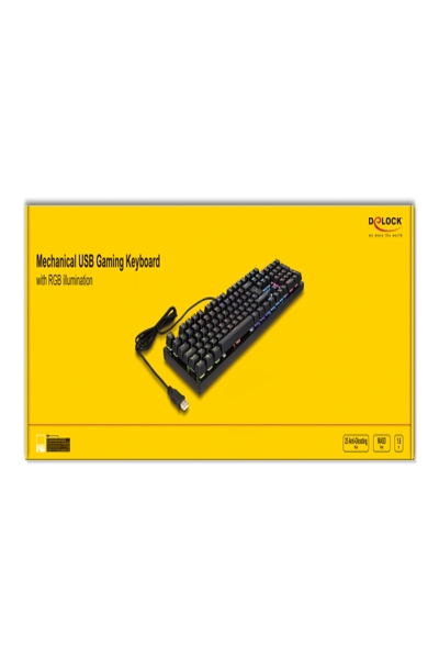 Delock Keyboard - mechanical gaming, wired 1.6 m, RGB illumination - 12115
