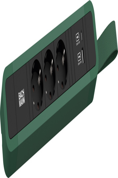 Bachmann PRIMO 2 Steckdosenleiste 3 x Schutzkontakt 1 USB mit Schlaufe gruen 2