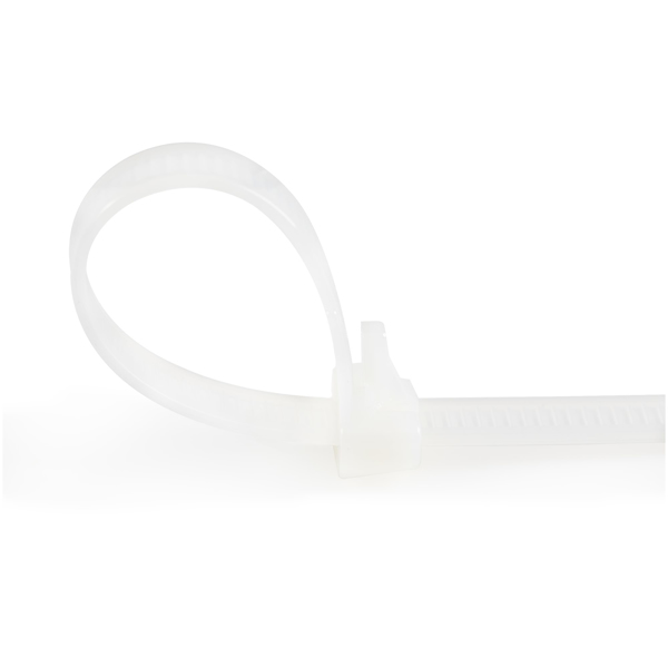 StarTech.com 25,40cm (10")(25cm) Reusable Cable Ties, 2-1/2"(65mm) Dia. 50lb(22Kg) Tensile Strength, Nylon, In/Outdoor, UL Listed, 100 Pack, White (CBMZTRB10) - Kabelbinder - 25 cm - weiß (Packung mit 100) - CBMZTRB10