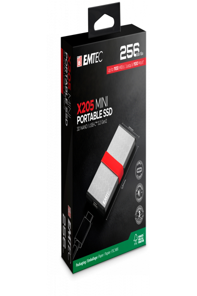 EMTEC X205 Mini 256GB USB-C 3.2 flash drive - ECSSD256GX205