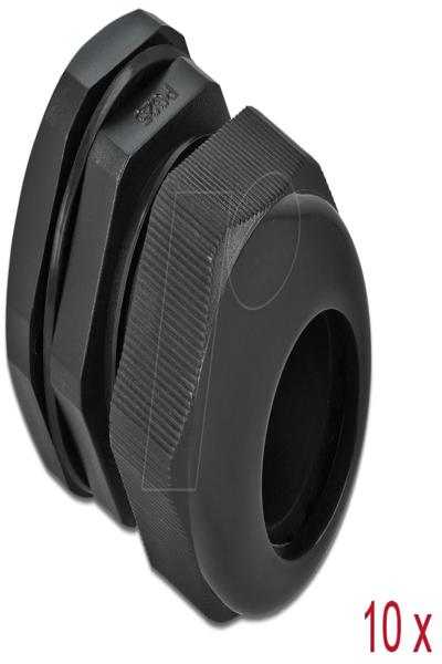 Delock PG25 - Cable gland - black (pack of 10) - 60224