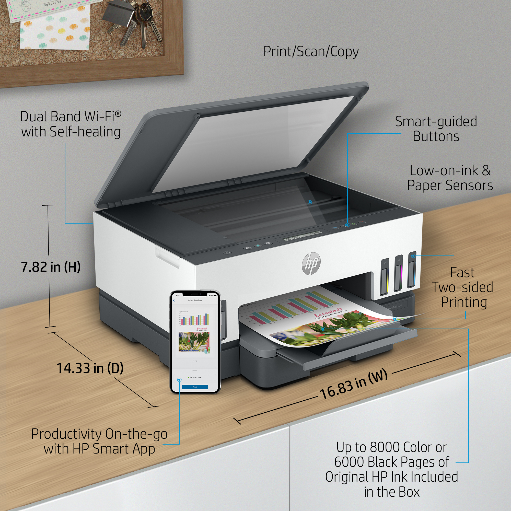 HP Printer Smart Tank 7006 All-in-One - Inkjet - Colored - 28B55A#BHC
