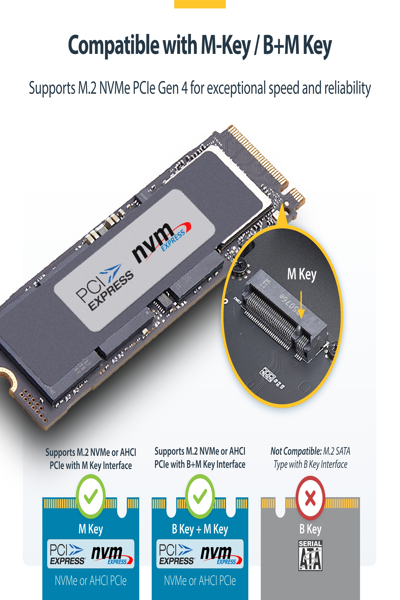STARTECH USB4 M.2 NVME ENCLOSURE SSD - 1USB4-NVME-ENCLOSURE