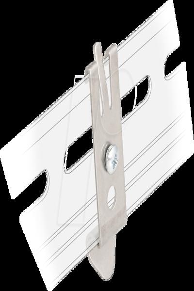 Support de rail DIN Delock - avec 2 trous de fixation et vis de fixation autotaraudeuse T3