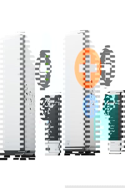 Synology DS223j NAS-system med 2 fack och 2x 4 TB hårddiskar - DS223J_HAT3300-4T