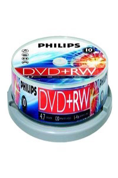 Philips 10 x DVD+RW - 4.7 GB 1x - DW4S4B10F/10