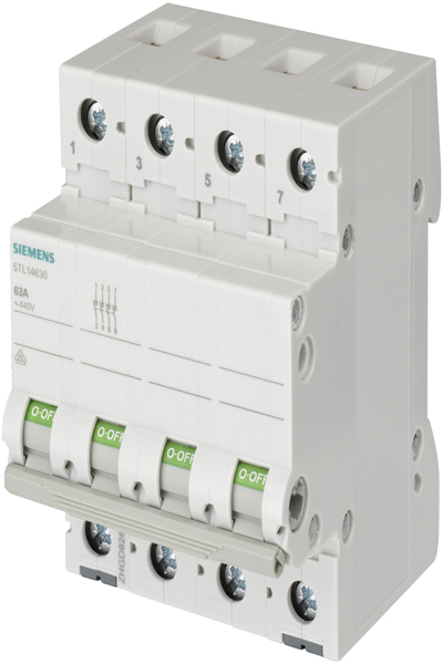 Siemens 5TL1463-0 On/Off Switch 4-Pole 63A 400V