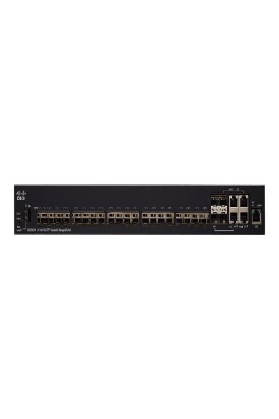 Cisco SX350X-24F Stackable Managed Switch | 24 Ports 10 Gigabit Ethernet (GbE) | 20 Slots SFP+ | 4 x 10G Combo SFP+ | Limited Lifetime Protection (SX350X-24F-K9-UK) - Managed - L2+/L3 - 10G Ethernet (100/1000/10000) - Rack mounting - 1U - SX350X-24F-K9-UK