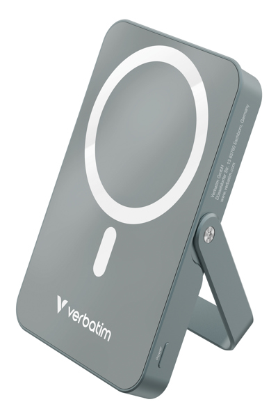 Verbatim Power Bank mit StandfuÃƒÅ¸ mag.wireless 10000mA grau 32268 - Charger - Lithium-Polymer - 32268