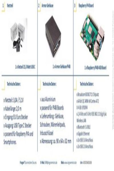 Raspberry Pi PI 4B ARMOR 4GB KIT V - SI-RPI4B-ARMOR 4GB