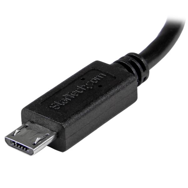 StarTech USB OTG Cable - Micro USB to Mini USB - M/M - 8 in. - 0.2 m - Mini-USB B - Micro-USB B - Male/Male - Black - UMUSBOTG8IN