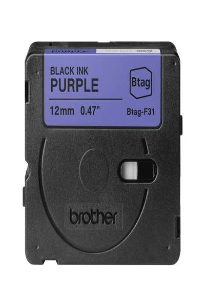 Brother Black on Purple Tape - BTAG-F31