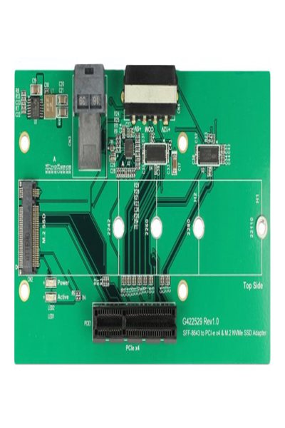 Adaptateur Delock U.2 SFF-8643 vers emplacement PCIe x4 ou M.2 Key M avec plaque de fixation