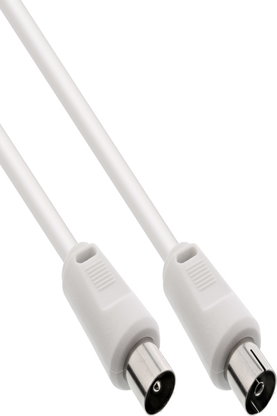Câble d'antenne en ligne 2x blindé ultra faible perte >75 dB blanc 3 m