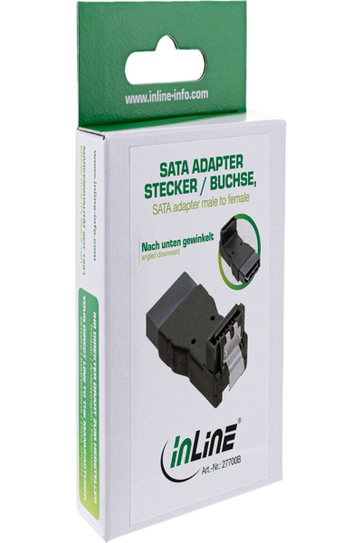 Adaptateur SATA InLine mâle/femelle coudé vers le bas