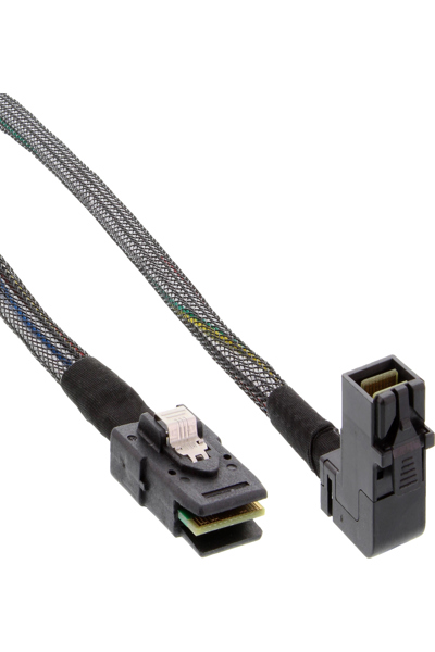 Câble Mini SAS HD en ligne SFF-8643 coudé vers SFF-8087 0,5 m