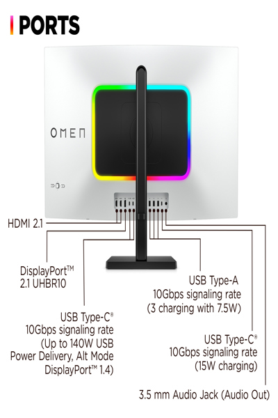 HP OMEN Transcend 32 UHD OLED Gaming Monitor: 32-inch 4K OLED gaming monitor. - 9R181AA#ABB