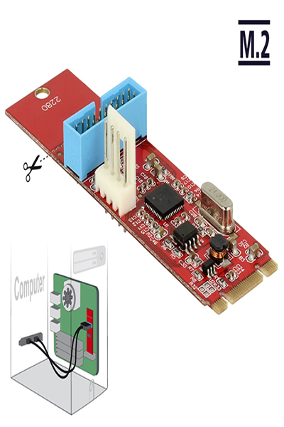 Delock Converter M.2 Key B+M male > 1 x USB 3.0 Pin Header - 62842