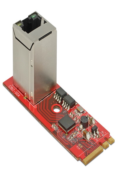 Convertisseur Delock M.2 Key A+E mâle > 1 x Gigabit LAN vertical