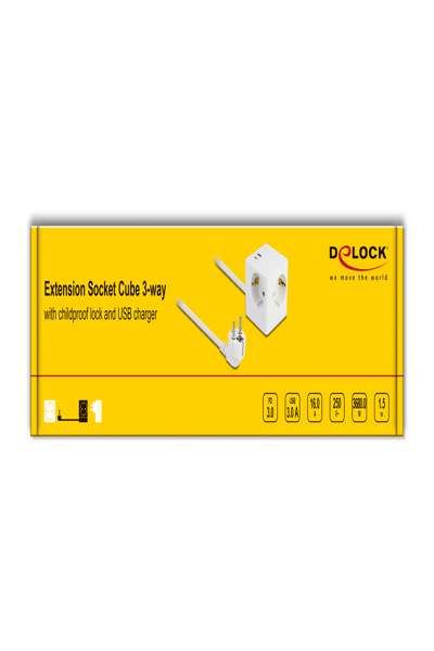 Delock Grenuttag - med barnsäkert lås, PD 3.0-laddare 20W - 11502
