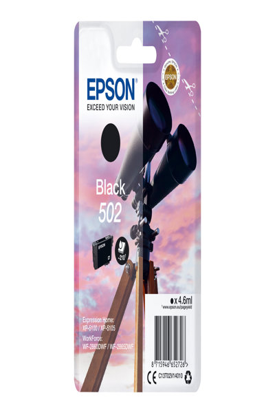 Epson 502 noir d'origine 4,6 ml