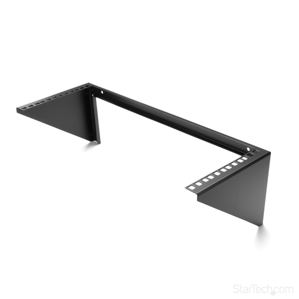 StarTech 4 HE 19 inch Vertical Wall Mount Rack Bracket Made of Steel - Black Bracket - 4U - RK419WALLV