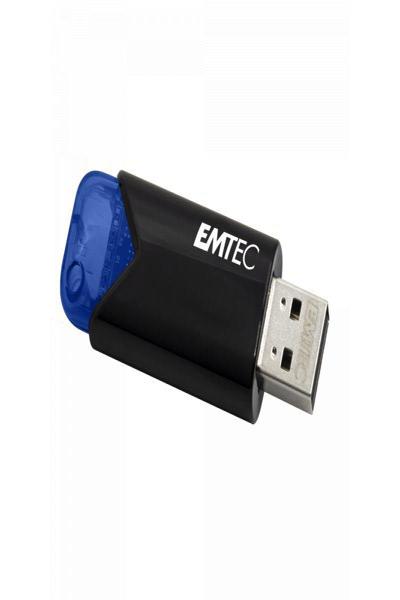 EMTEC B110 Click Easy 3.2 - 32 GB - USB Type-A - 3.2 Gen 2 (3.1 Gen 2) - 20 MB/s - Slide - Black - Blue - WCMMD32GB113