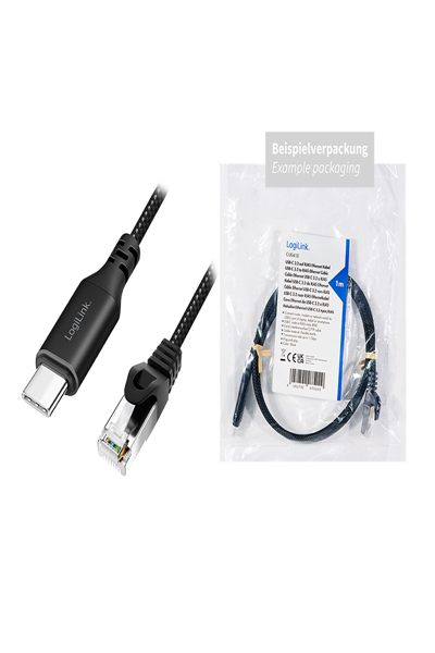 LogiLink CU0416 - Netzwerkadapter Kabel USB 3.2 Typ-C Gigabit Ethernet 10 m - Network Card - 1,000 Mbps - CU0416