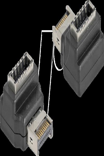 Adaptateur Delock USB 10 Gbit/s Type-E Key A mâle vers femelle coudé 67237 - Adaptateur