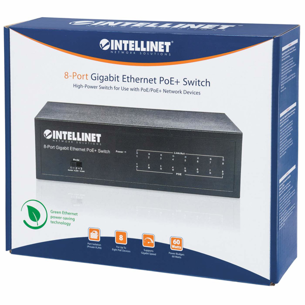8-portars Gigabit Ethernet PoE+ Switch - 561204