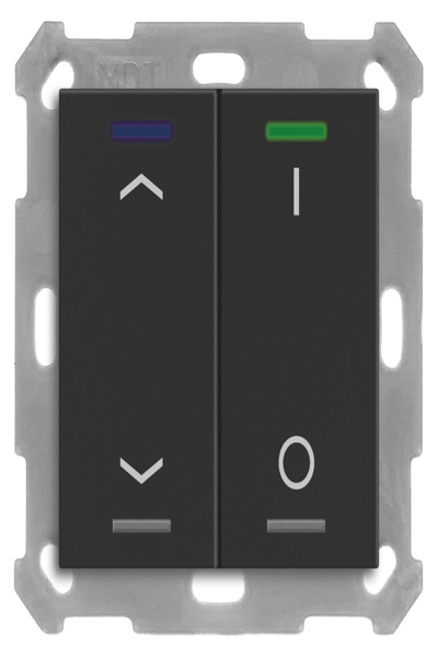 Bouton poussoir KNX double avec capteur de température MDT BE-TAL55T206.C1