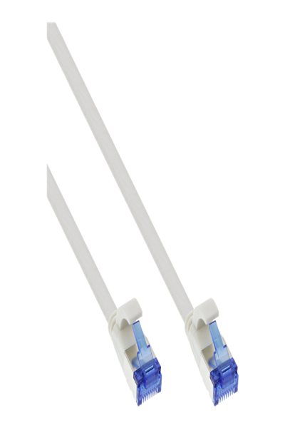 Câble patch plat InLine - U/FTP - Cat.6A - TPE sans halogène - blanc - 0,5 m
