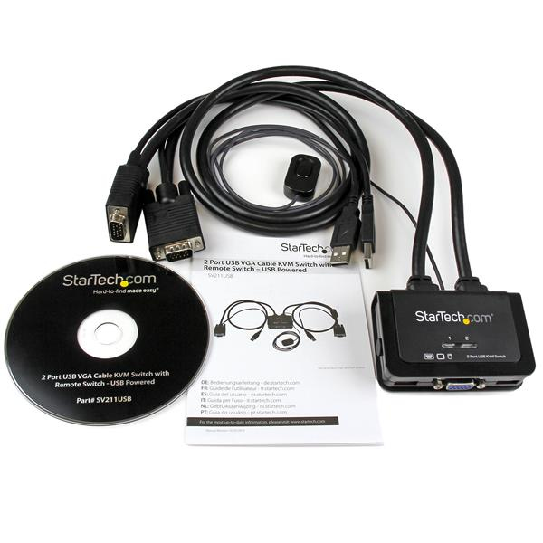 StarTech 2 Port USB VGA Cable KVM Switch USB Powered - SV211USB