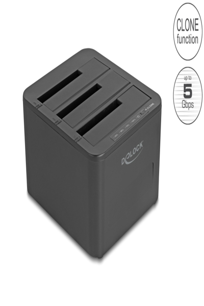Delock USB Dockingstation fÃƒÂ¼r 3 x SATA HDD SSD mit 1 2 Klon Funktion - 64332