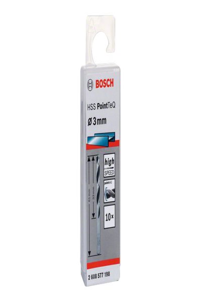 Bosch HSS-Spiralbohrer PointTeQ O 3mm x 61mm 10 StÃƒÂ¼ck ArbeitslÃƒÂ¤nge 33mm