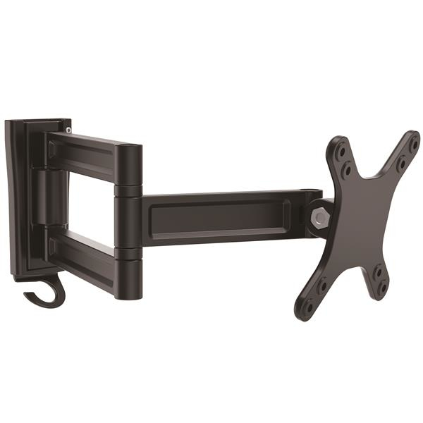 Monitor Wall Mount - Dual Swivel - Supports 13'' to 34'' Monitors - VESA Monitor / TV Wall Mount - Wall Mount Swivel Monitor Arm - Black (ARMWALLDS) Aluminium Vægmontering 13-27 LCD display - ARMWALLDS