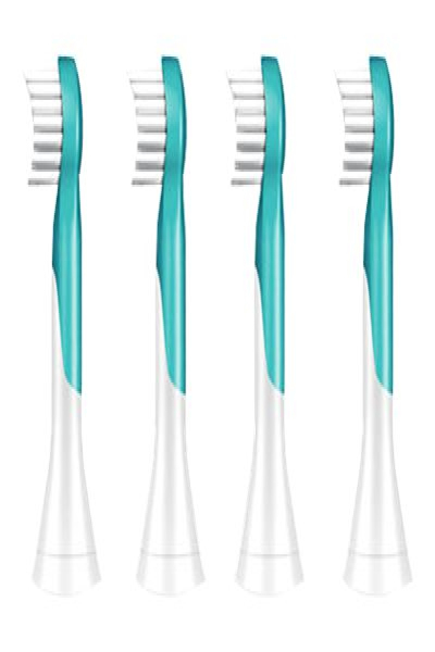 Philips Sonicare For Kids 4-pack Compact size Compact sonic toothbrush heads - 2 pc(s) - Turquoise - Medium - Rubber - HX6034/33
