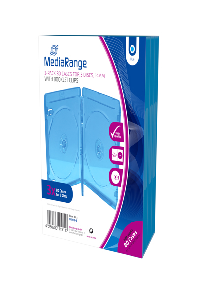 MEDIARANGE BOX38-3-30 Blu-ray-fodral för 3 skivor - BOX38-3-30
